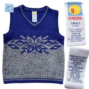 Gymboree Y2K 2001 Wool Blend Sweatervest Kids Sz S (3)